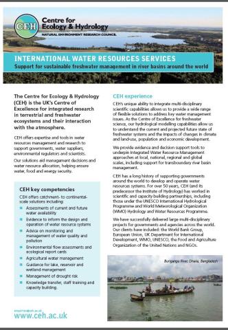 Front page of the International Water Resources Services leaflet