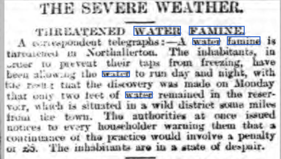 Litchfield Mercury, Friday 15th February 1895, page 6.