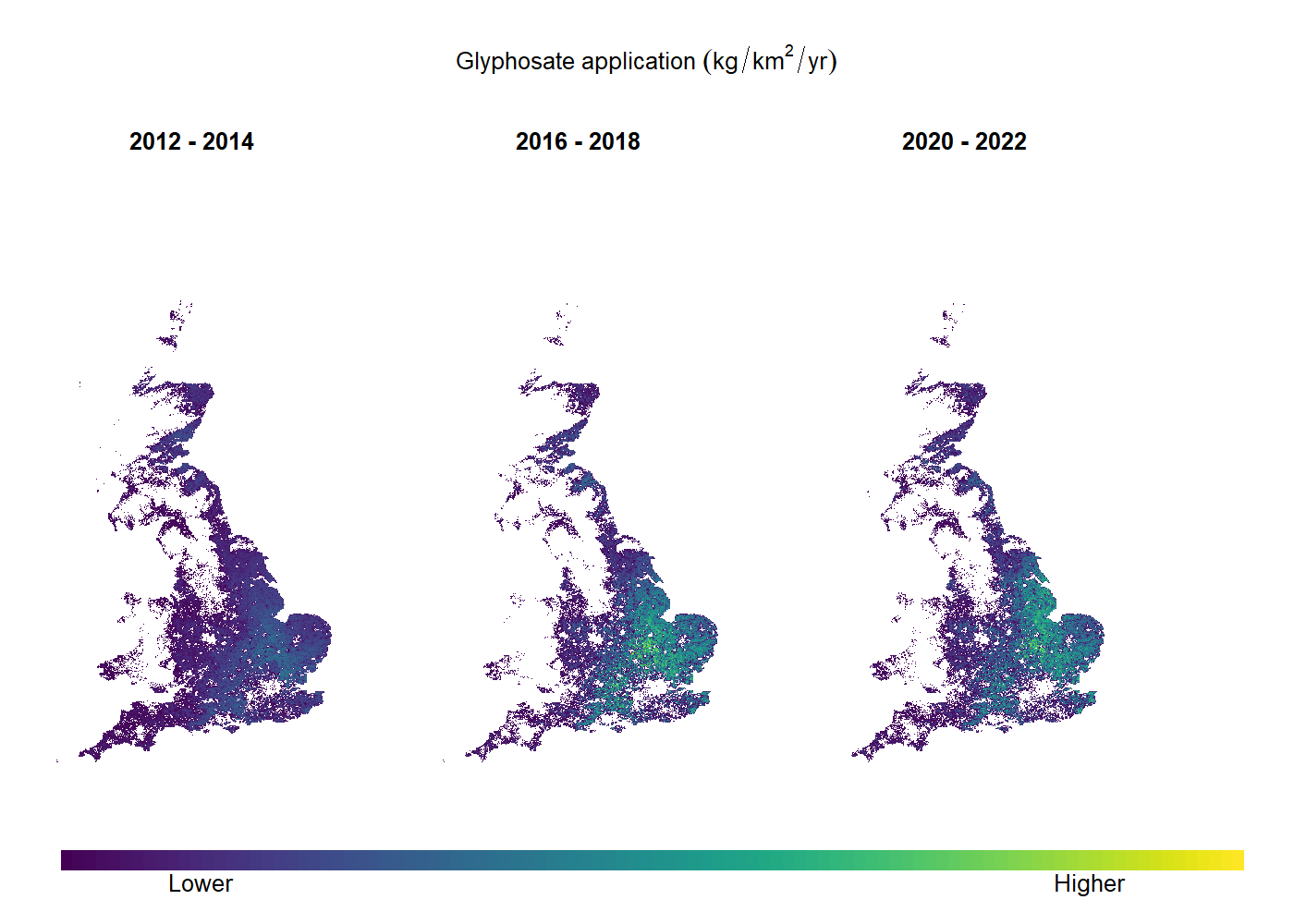 Sample maps for Glyphosate for 2012-22 Sample maps for Glyphosate for 2012-22