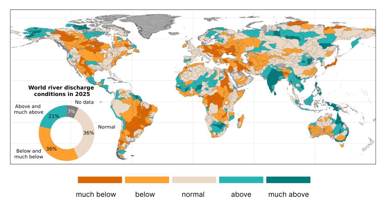 Global river flows in 2025.