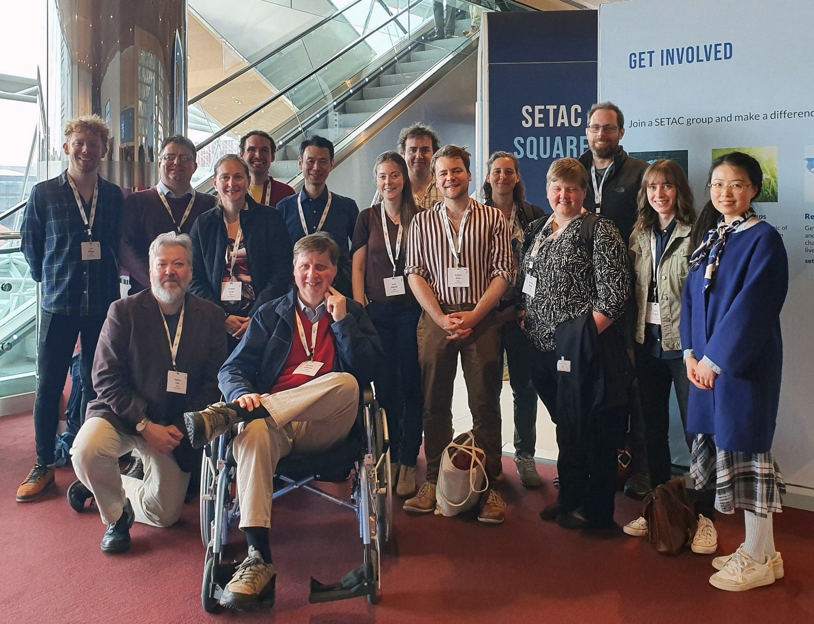 Group photo showing 15 of the UKCEH scientists who took part in SETAC Europe 2023