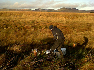 Fieldwork Black Burn Auchencorth Moss. Photo: Ian Leith Fieldwork Black Burn Auchencorth Moss. Photo: Ian Leith