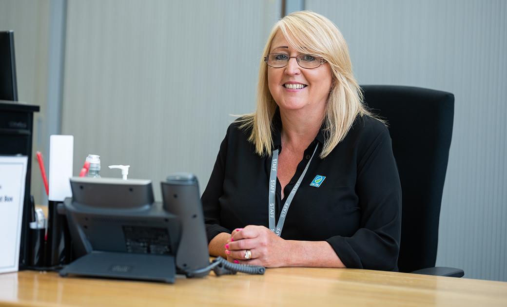 Debbie Guy, receptionist at UKCEH's Bangor site