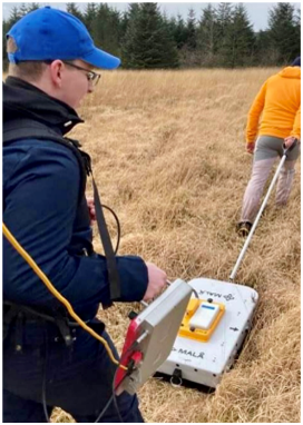 People using ground penetrating radar