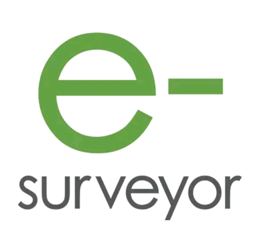 E-surveyor with green coloured e and the rest in grey