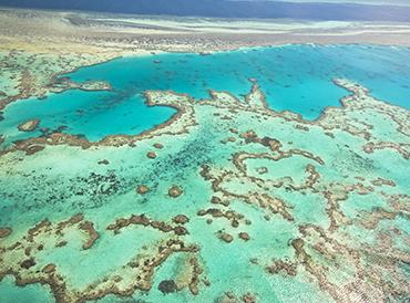 Aerial view over part of Great Barrier Reef