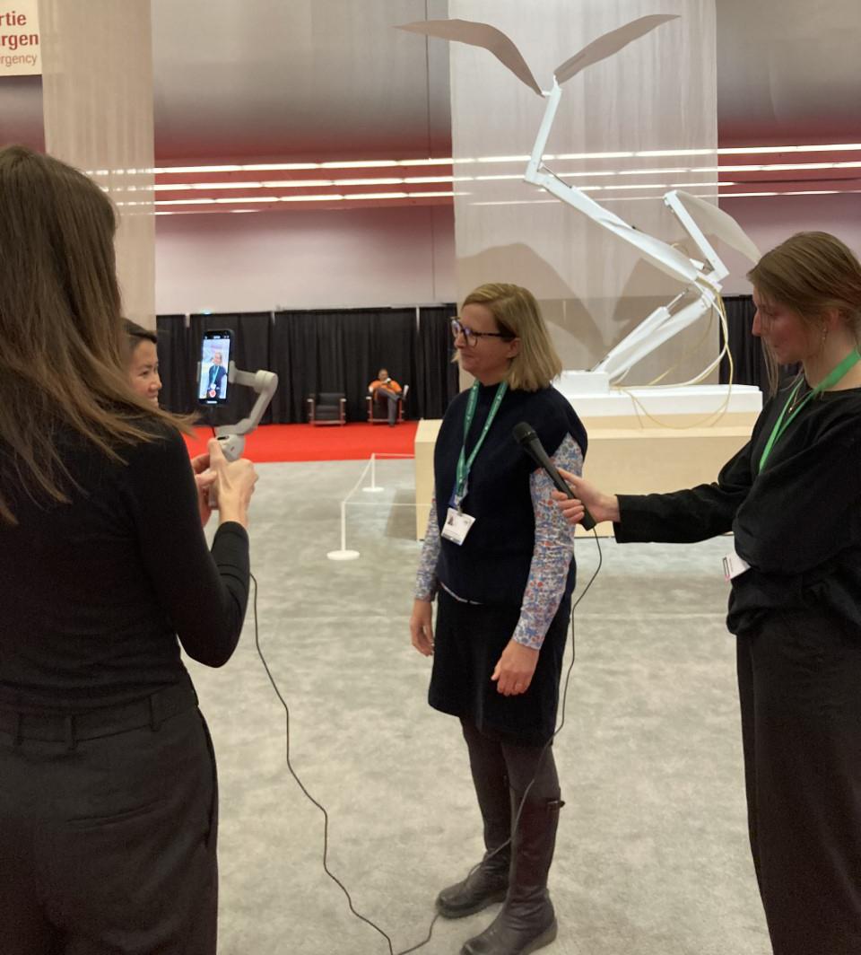 Helen being filmed at COP15