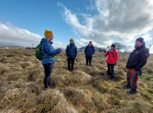 Amy Pickard with MERLIN team members at Auchencorth. Photo: Alannah Grant