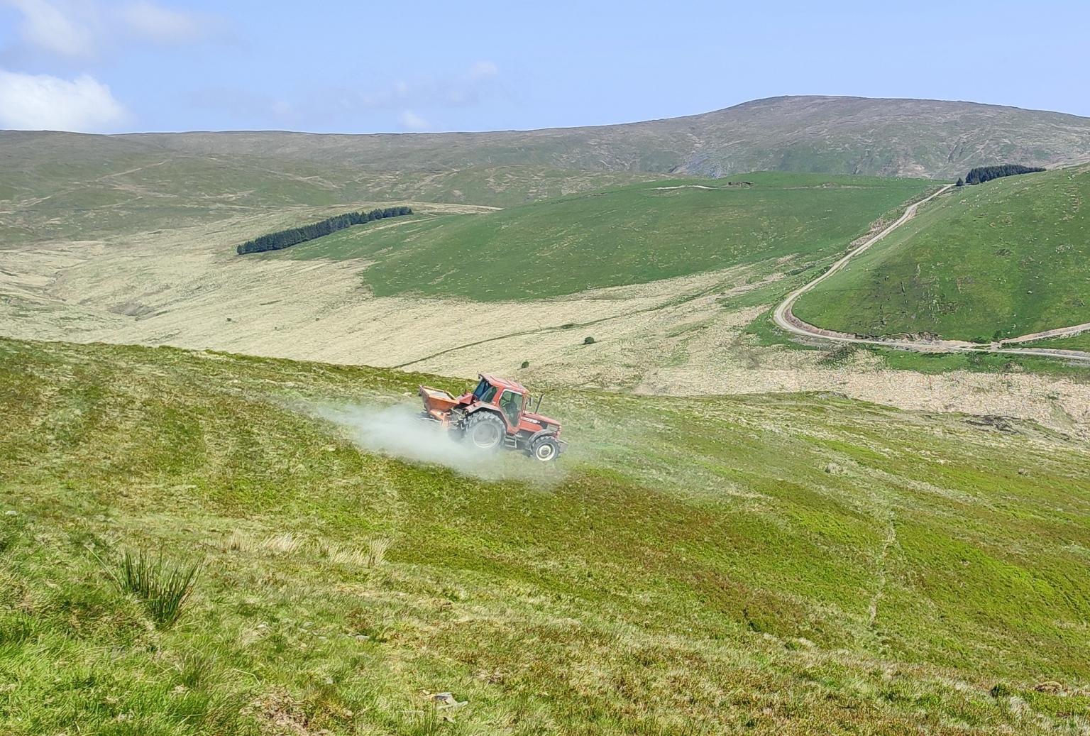 Rock dust spreading, Plynlimon. Photo: Alan Radbourne