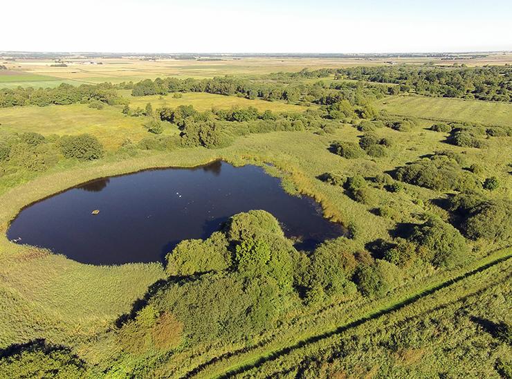 Aerial shot of Woodwalton Fen 