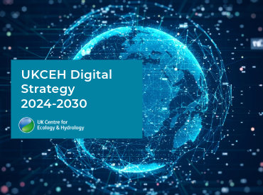 Digital globe and the title UKCEH Digital Strategy 2024-2030