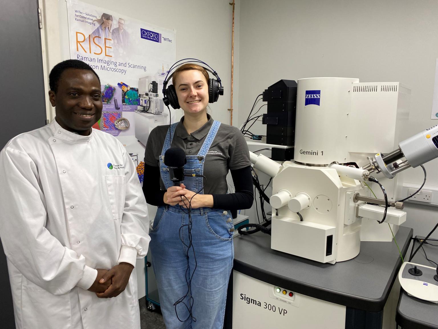 Two people in a laboratory
