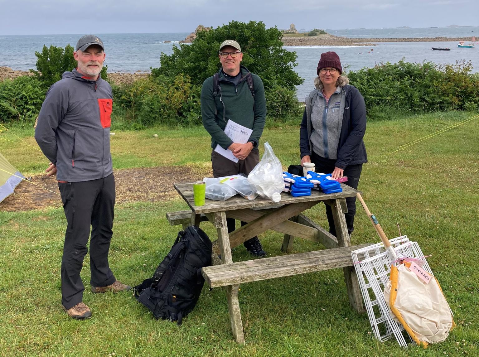Andrew Young (Exeter), David Roy, Helen-Roy (UKCEH) on the Isles of Scilly