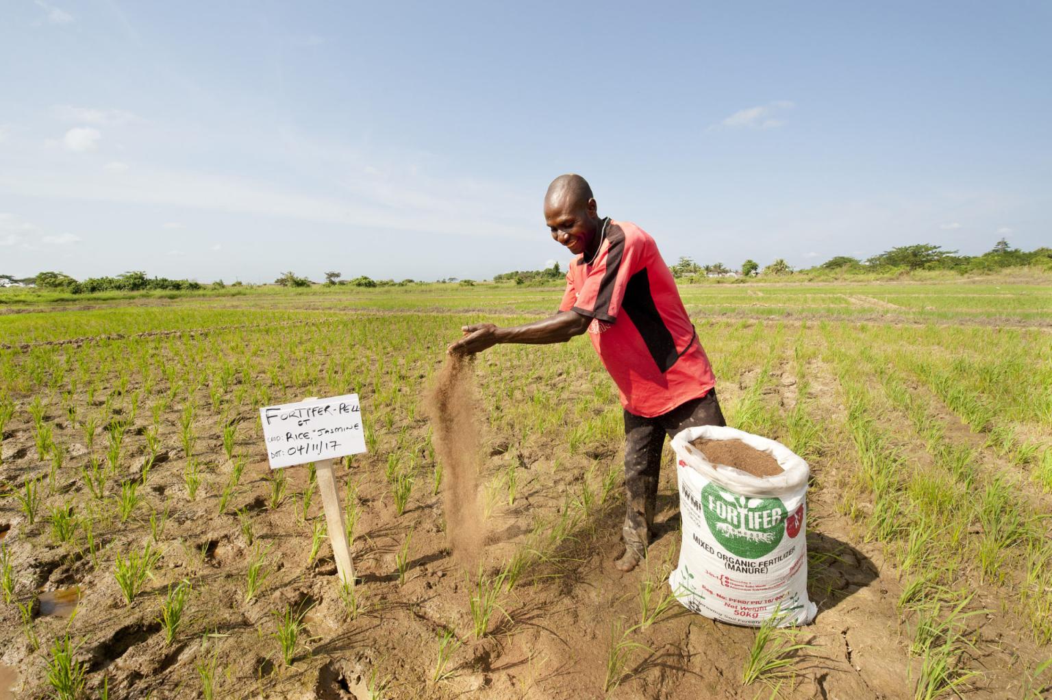 A farmer uses recycled excreta. Photo: Hamish-John Appleby/IWMI