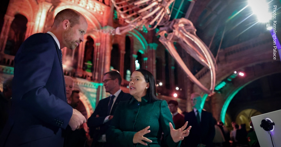 HRH The Prince of Wales talking to Maria Jarquin at the Countdown to COP30 event