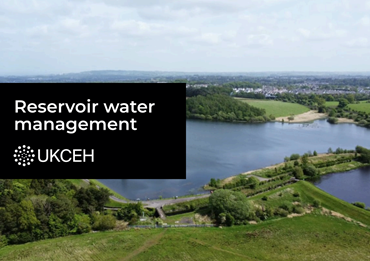 Brochure cover showing a reservoir and UKCEH's logo