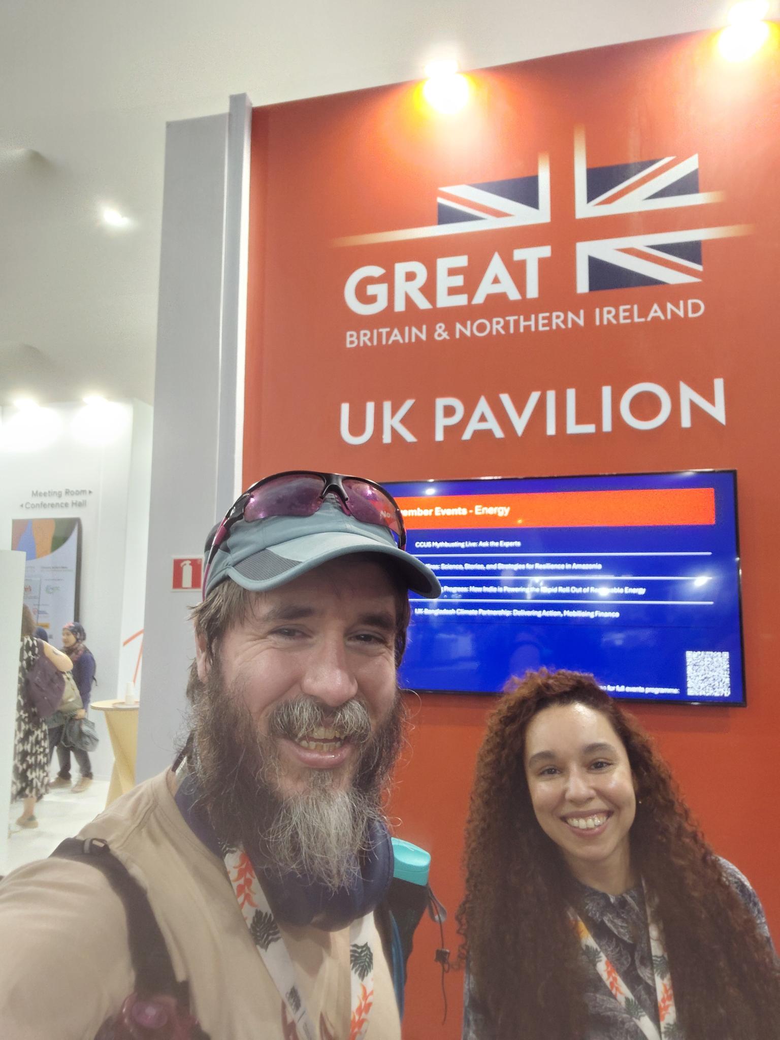 Douglas Kelley and Maria Barbosa of UKCEH at COP30.