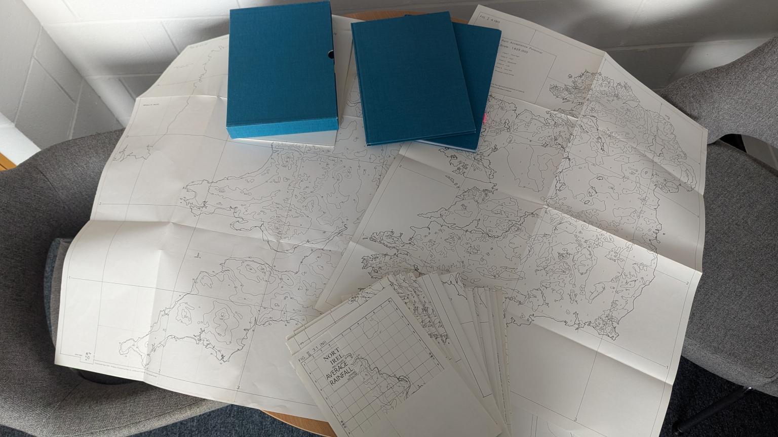 Photograph of the FSR maps laid out