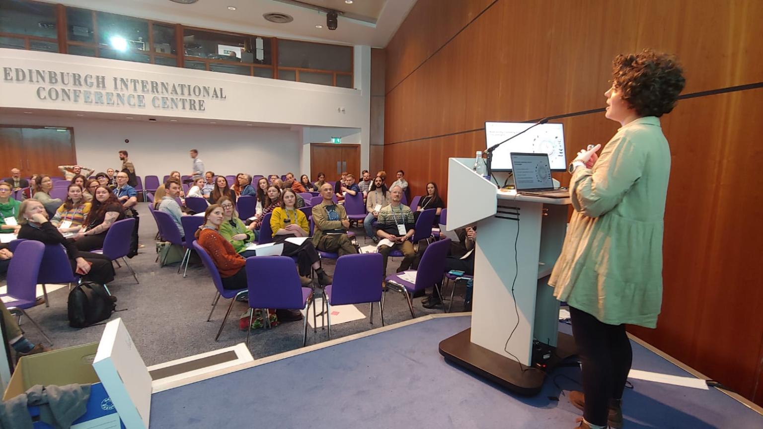 Person addressing an audience