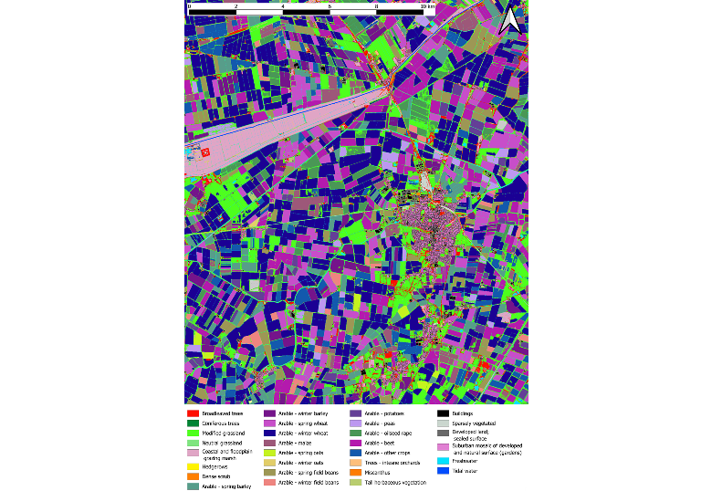 Screenshot of UKCEH LCM 3m data product agricultural scale