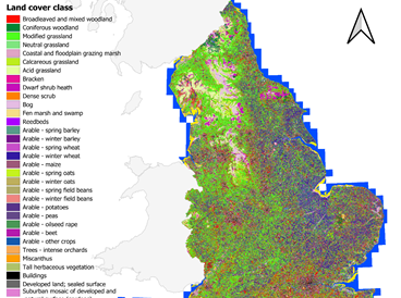 Cropped screenshot of UKCEH's LCM 3m data product