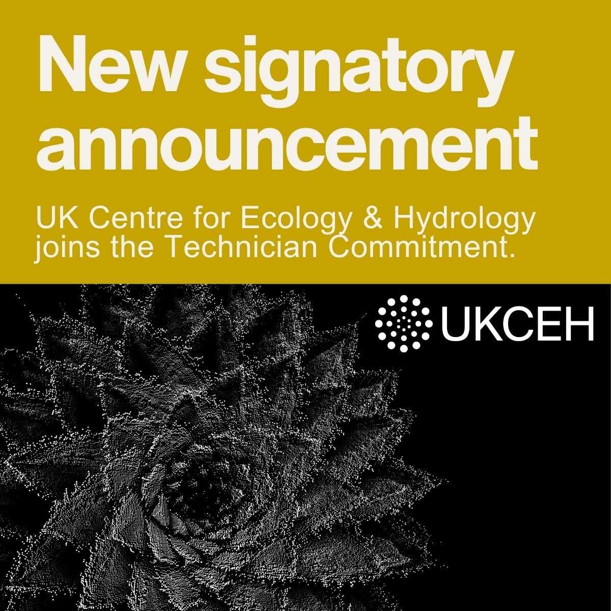 Tile announcing UKCEH as a signatory for the Technician Commitment