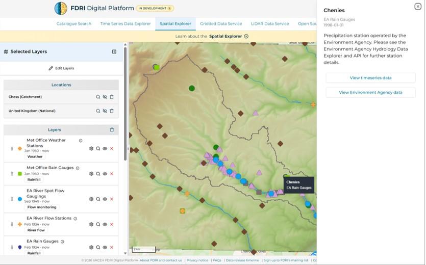 Screenshot showing a map