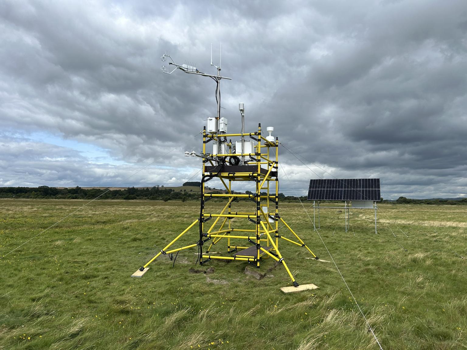 Yellow equipment on Solway Firth