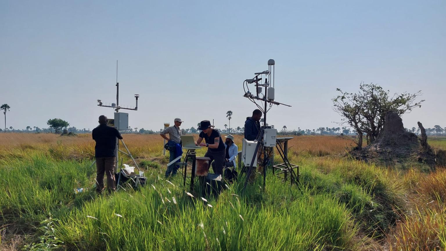Group of people undertaking fieldwork in Botswana