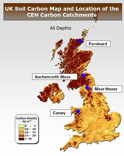 Map of CEH carbon catchments