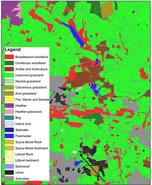 Key to LCM2019, LCM2018 and LCM2017 land cover classes