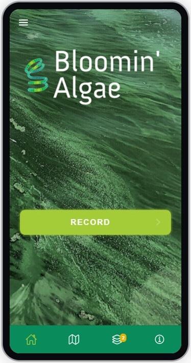 Bloomin' algae app home screen