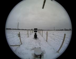 A photograph taken at the Chimney Meadows COSMOS-UK station on March 2, 2018