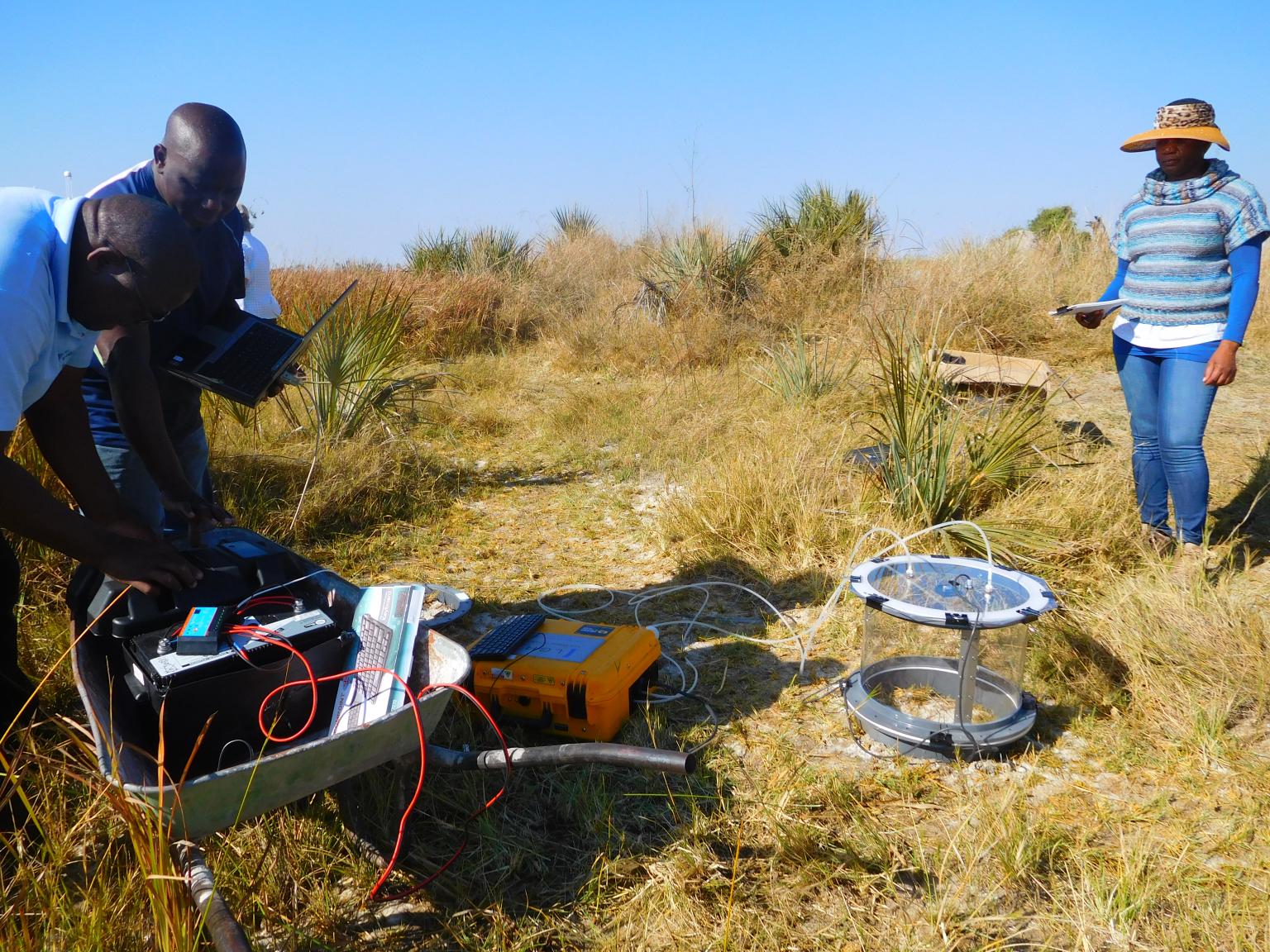 Measuring soil-air exchange of methane and carbon dioxide using a clear chamber