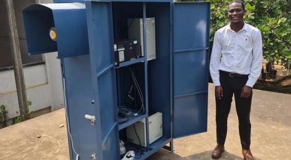 Air pollution monitoring equipment in a unit in Ghana