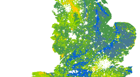 Map of estimates of topsoil pH