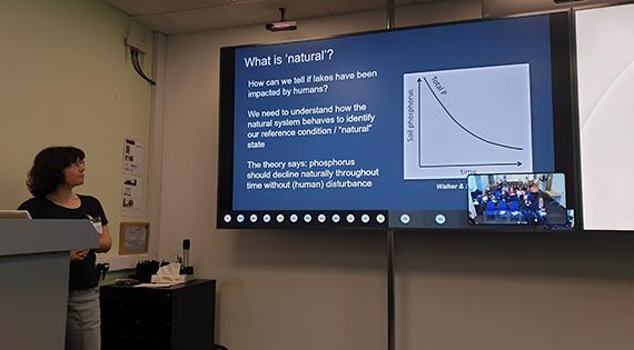 Maddy Moyle presenting at the 2023 Cumbrian Lakes Research Forum