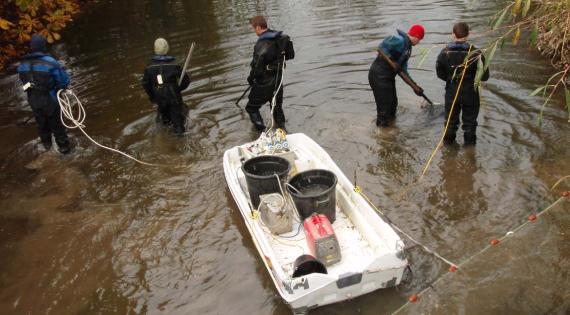 Electrofishing and wading 