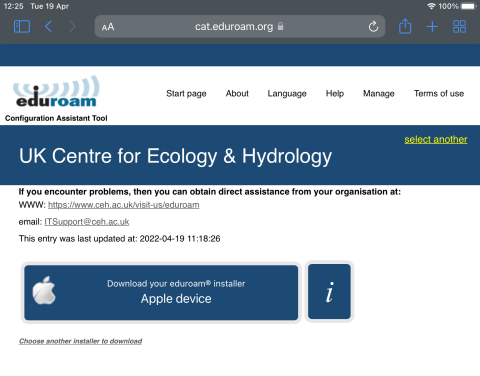 Eduroam screenshot