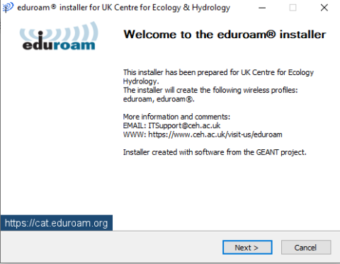 Eduroam screenshot Eduroam screenshot