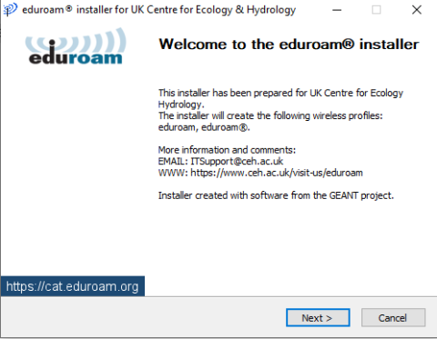 Eduroam screenshot