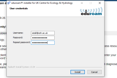 Eduroam screenshot