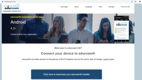 Eduroam screen shot Eduroam screen shot