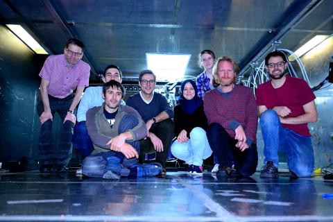 The DOMINO team during the wind tunnel experiments in Surrey