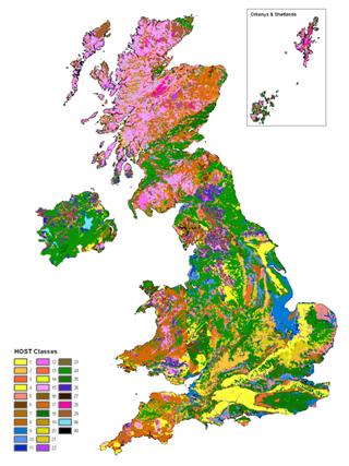 Hydrology of soil types data product