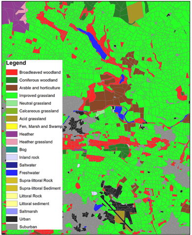 Land Cover Map 2019 2018 And 2017 Uk Centre For Ecology Hydrology Ehl 2017-2022 Map