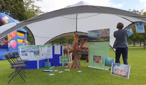 Preparing CEH stand at Edinburgh Climate Festival