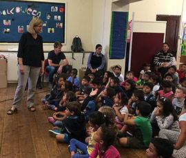 Helen Roy on a visit to Pilling Primary School, Jamestown, St Helena Helen Roy on a visit to Pilling Primary School, Jamestown, St Helena