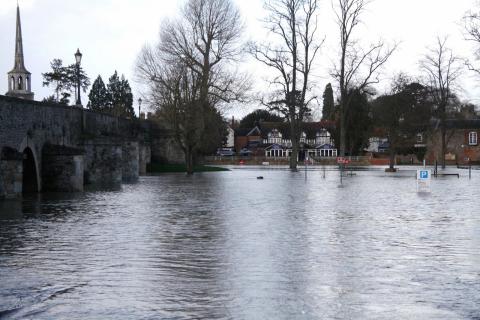 Flooding on the river Thames at Wallingford, Oxfordshire January 2014