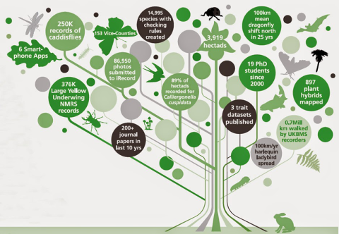 Biological Records Centre 50th anniversary infographic